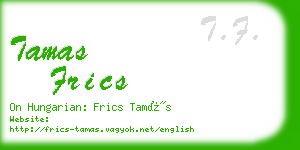 tamas frics business card